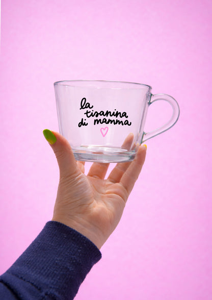Tazza con la TUA FRASE (Media Trasparente)