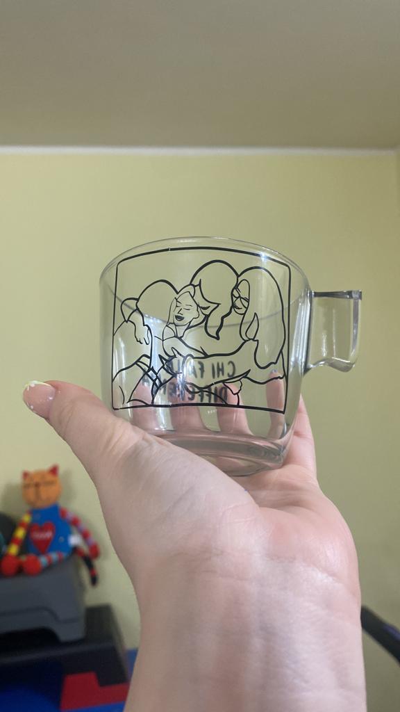 Tazza media trasparente da personalizzare con ritratto